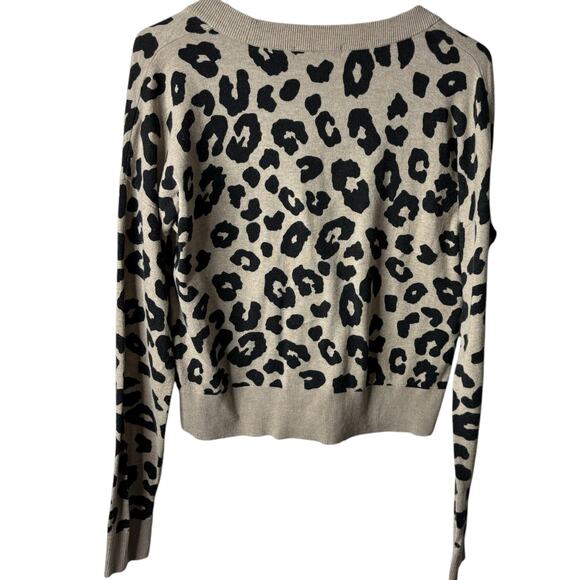 Anthropologie Sanctuary Leopard Print Cropped Cardigan XS Animal Tan Black - Picture 6 of 11